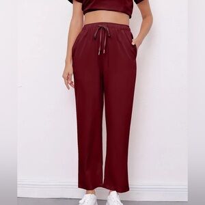 Forever21 Burgundy Elastic Work Pants
